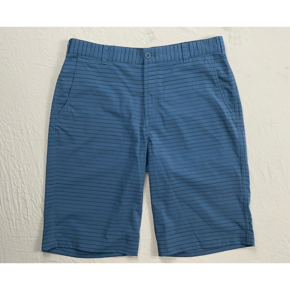 Nike Golf Tour Performance Flat Front Microfiber Chino Shorts. Blue Stripe, 32.